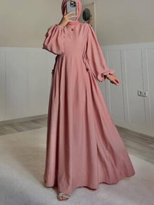 Elegant Lace Beige Abaya