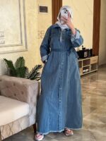 Belted Button-Down Denim Dress