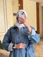 Belted Button-Down Denim Dress