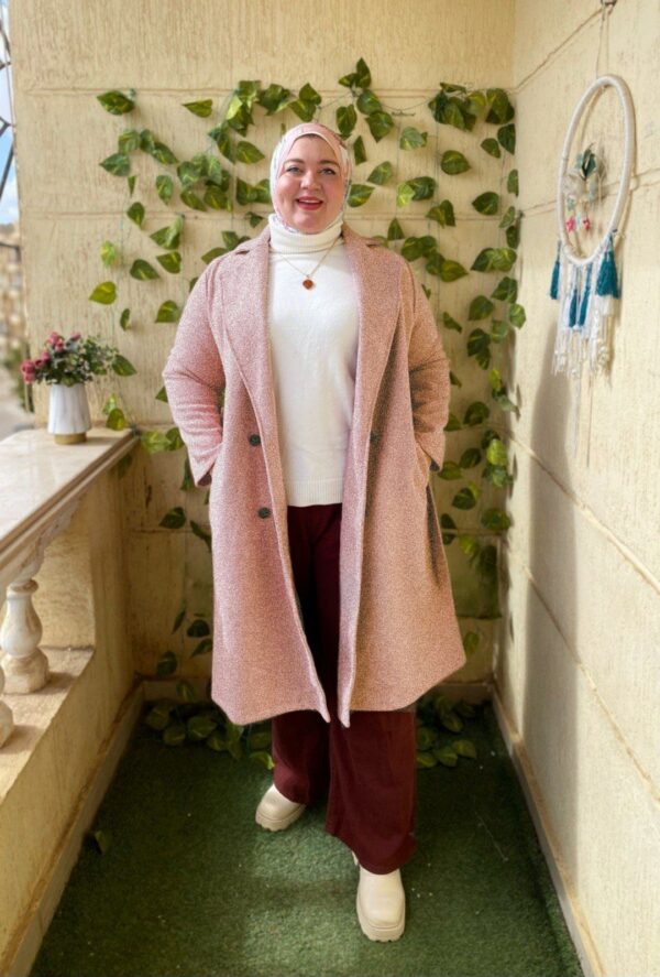 Plus Size Pink Wool Coat