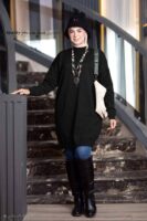 Basic Wool Knitted Tunic - Black