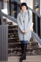 Basic Wool Knitted Tunic - Light Grey