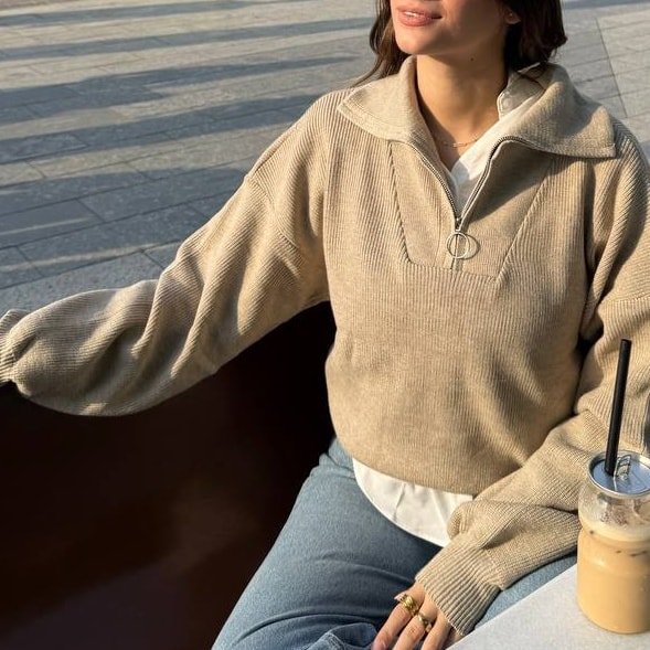 Quarter-zip Knit Sweater