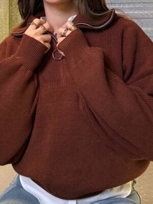 Quarter-zip Knit Sweater