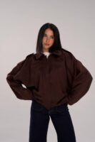 Suede Oversized Jacket - Brown