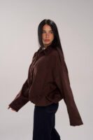 Suede Oversized Jacket - Brown