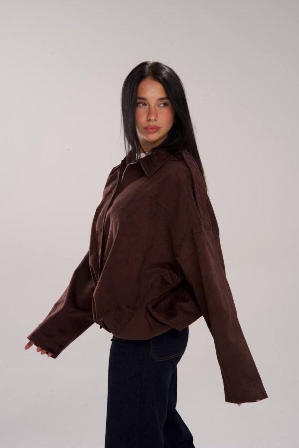 Suede Oversized Jacket - Brown
