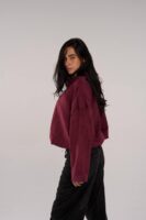 Suede Oversized Jacket - Burgundy