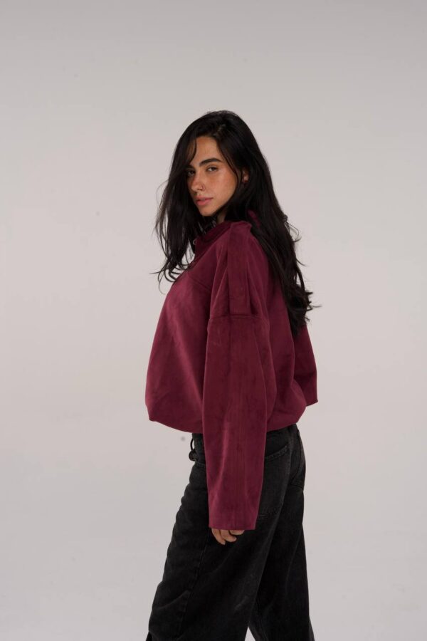 Suede Oversized Jacket - Burgundy