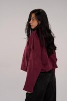Suede Oversized Jacket - Burgundy
