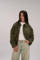 Suede Oversized Jacket - Olive