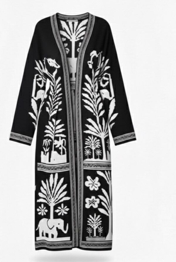 "Jacquard" Wool Cardigan