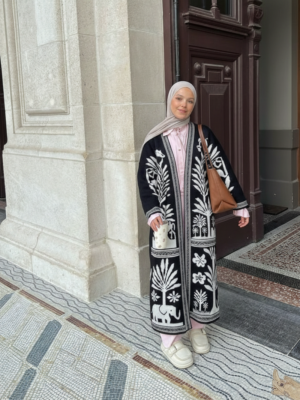 "Jacquard" Wool Cardigan