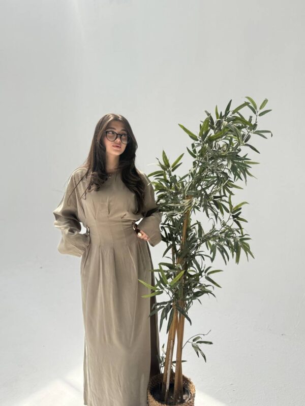 The Gilded Pleat Maxi Dress