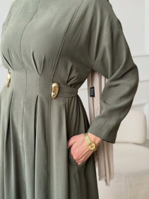 The Gilded Pleat Maxi Dress