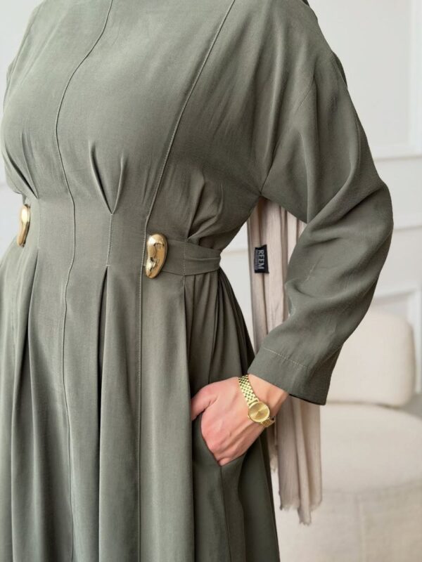 The Gilded Pleat Maxi Dress