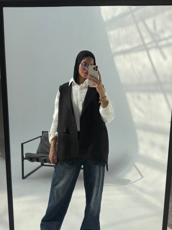 The Lace-Trimmed Tailored Vest