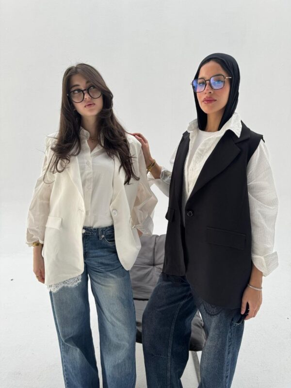 The Lace-Trimmed Tailored Vest