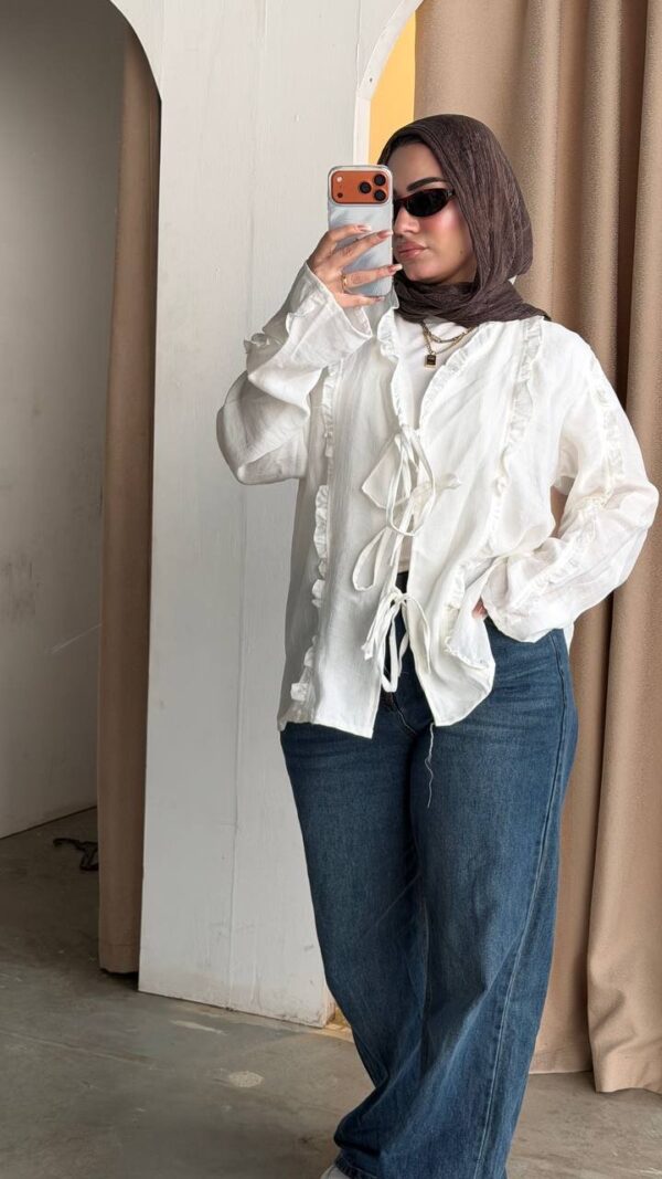 The Ruffled Linen Tie-Front Shirt