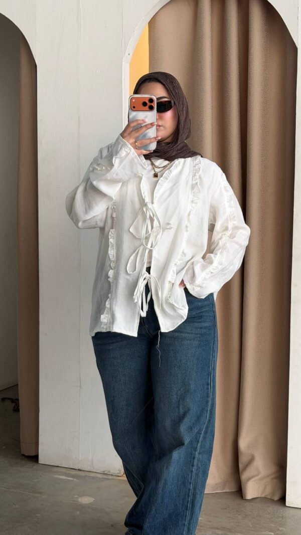 The Ruffled Linen Tie-Front Shirt