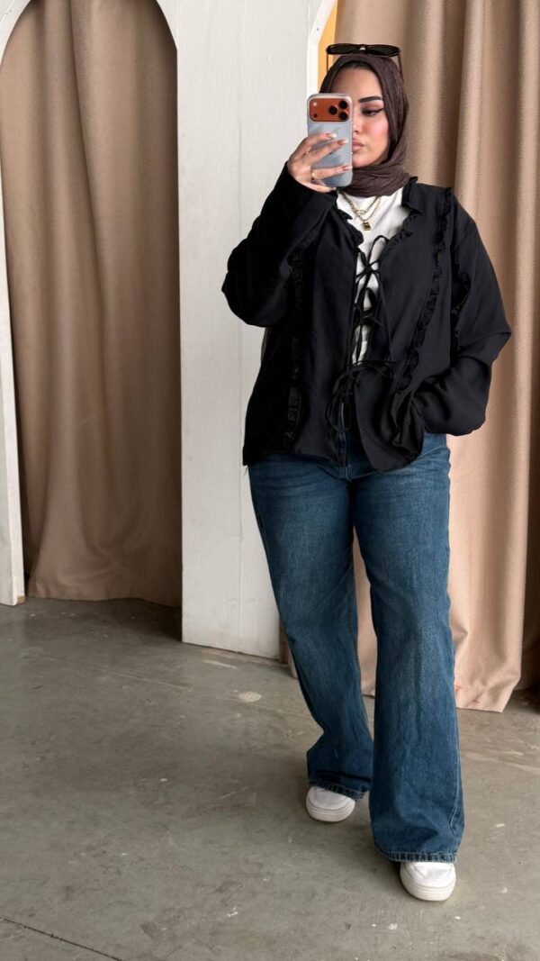 The Ruffled Linen Tie-Front Shirt