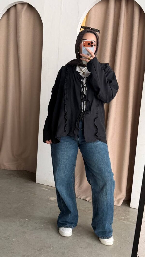 The Ruffled Linen Tie-Front Shirt