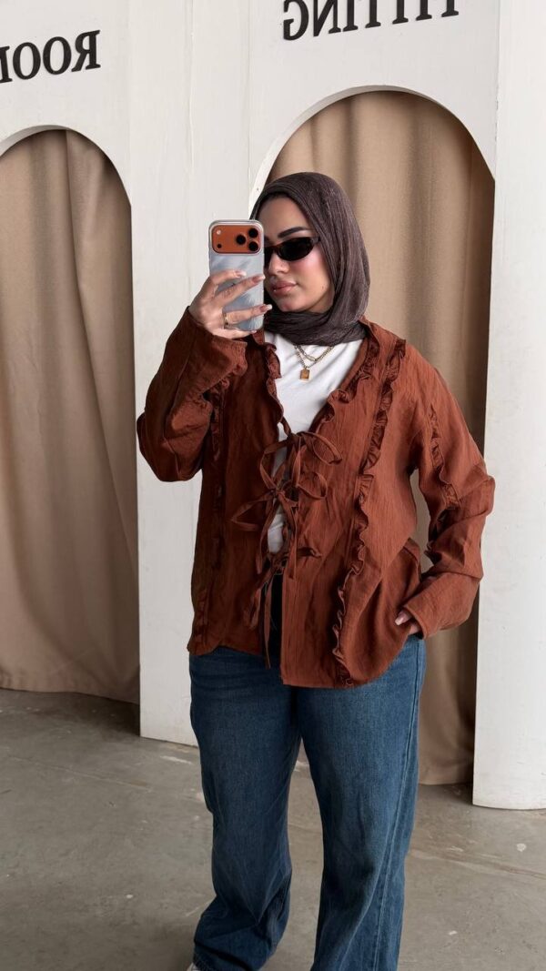 The Ruffled Linen Tie-Front Shirt