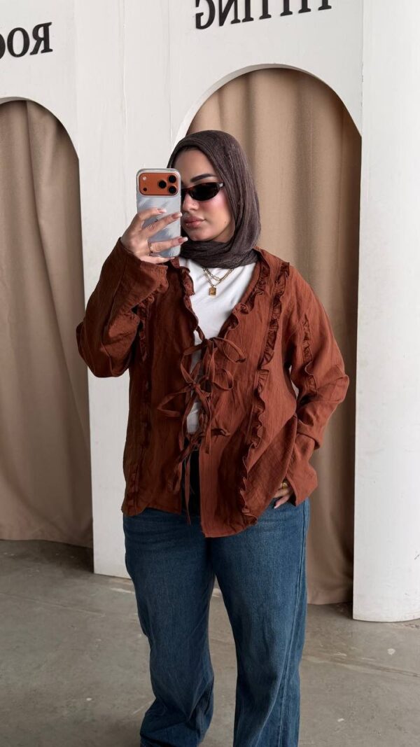 The Ruffled Linen Tie-Front Shirt