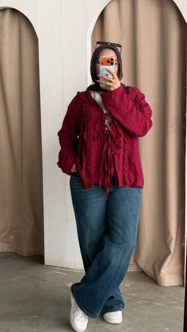 The Ruffled Linen Tie-Front Shirt