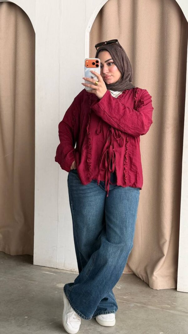 The Ruffled Linen Tie-Front Shirt