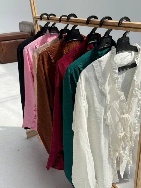 The Ruffled Linen Tie-Front Shirt