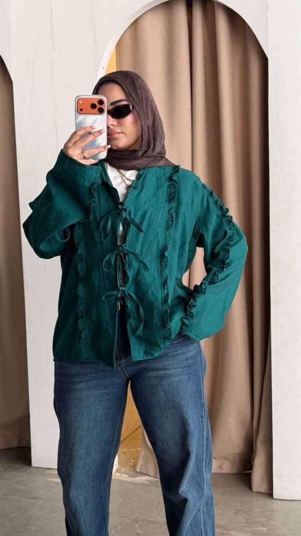 The Ruffled Linen Tie-Front Shirt