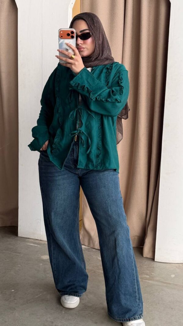 The Ruffled Linen Tie-Front Shirt