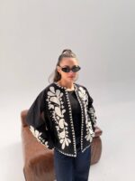 Monochrome Embroidery Cardigan