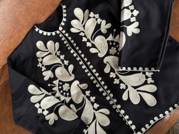 Monochrome Embroidery Cardigan