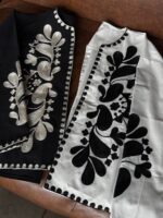 Monochrome Embroidery Cardigan