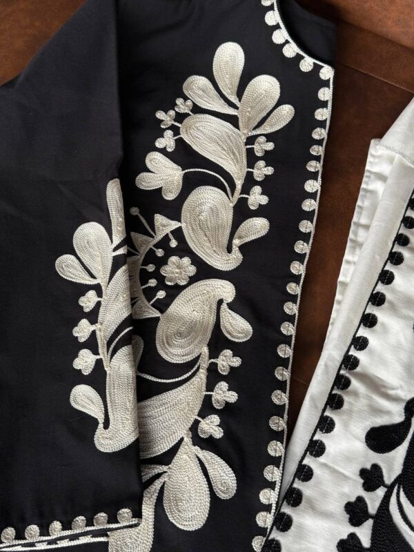 Monochrome Embroidery Cardigan