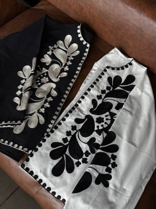 Monochrome Embroidery Cardigan